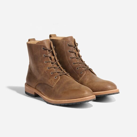 NISOLO MEN'S ALL WEATHER MARTIN SUEDE BOOTS TOBACCO BROWN $280 NIB - Picture 1 of 6